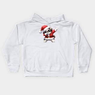 Christmas Shih Tzu Dog Dabbing Dance Kids Hoodie